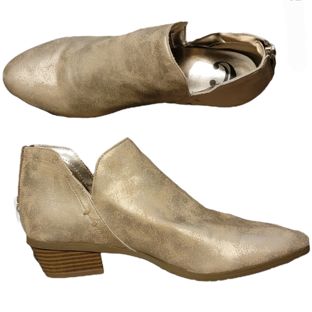 Golden Distressed booties